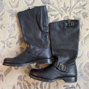 Black Leather Frye Boots